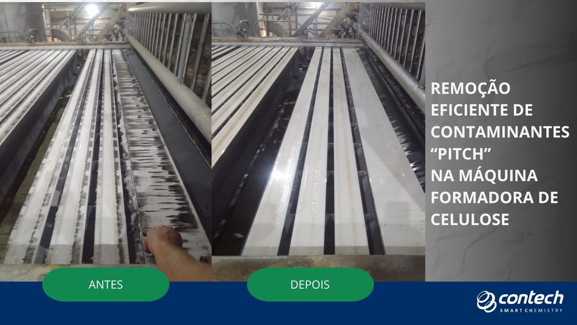 Artigo técnico sobre remoção de contaminantes pitch na máquina formadora